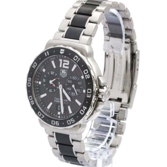 TAG HEUER Formula 1 Grand Date Alarm Steel Mens Watch WAU111C Polished
